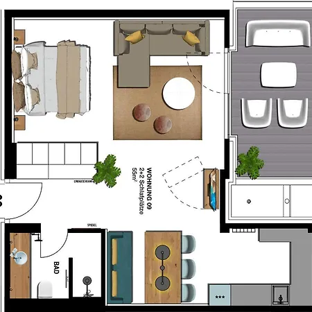 Apartment Seebrücke - 1-raum-appartement Mit Balkon S9 Ostseebad Heringsdorf